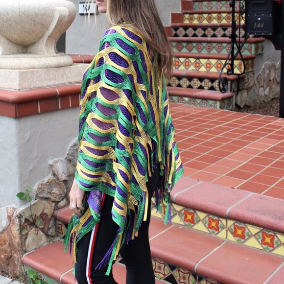 mardi gras tinsel poncho